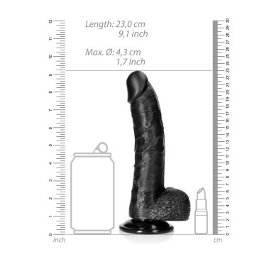 Silikonowe żylaste dildo z przyssawką 23 cm